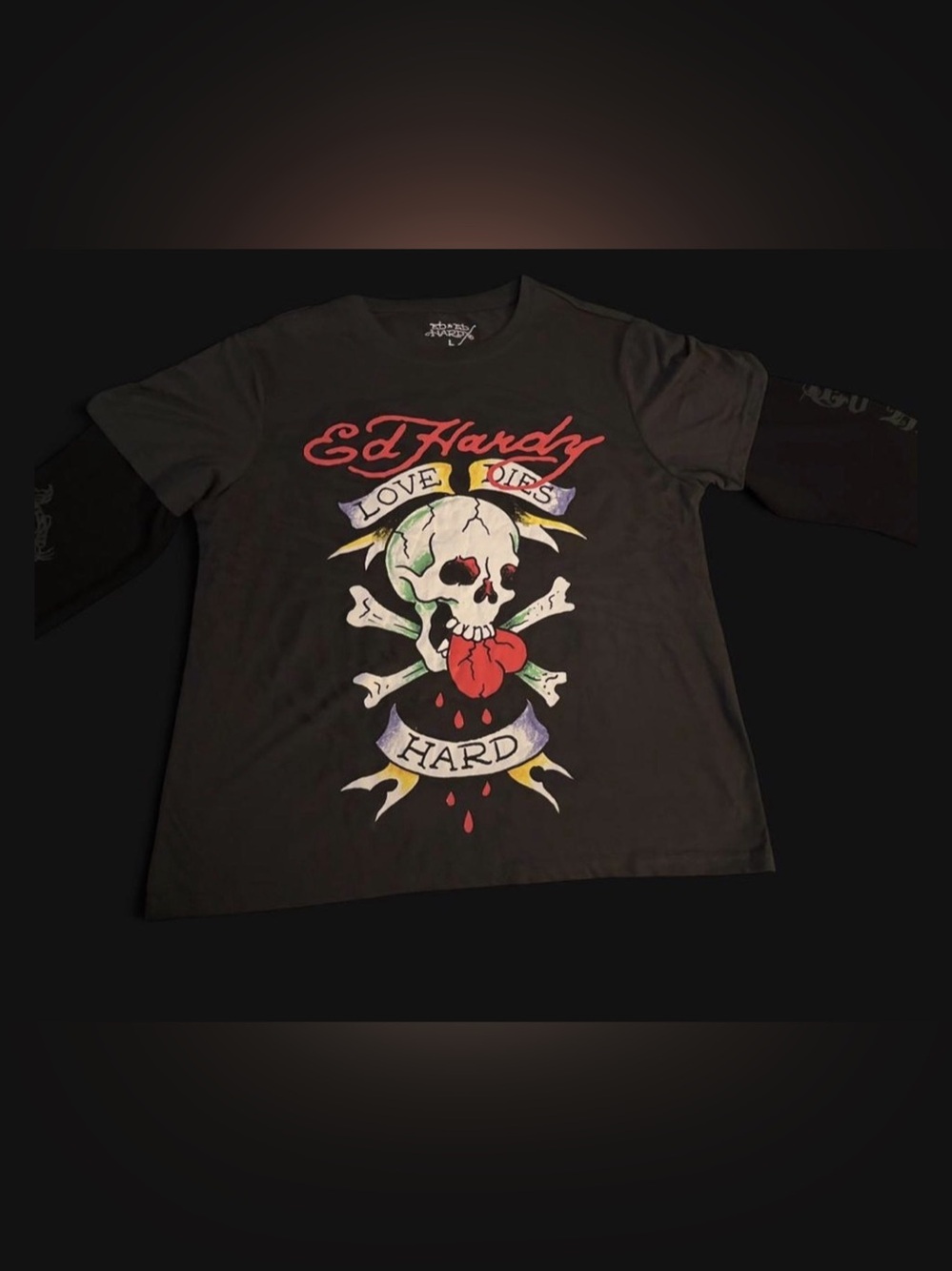 ED HARD “LOVE DIES HARD” SKULL SHIRT **NWT